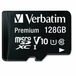 Verbatim Premium UHS-I Class 10 MicroSDXC Memory Card With Adapter, 128GB