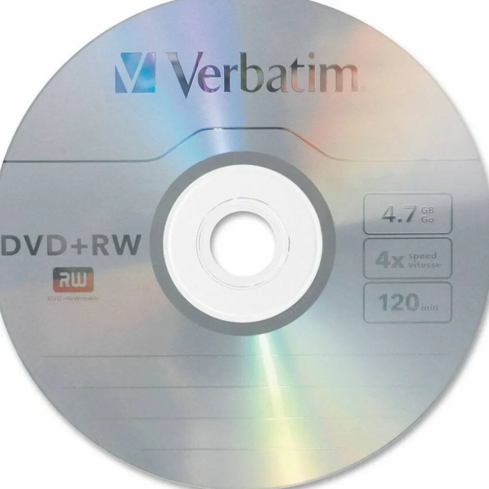 Verbatim QZ2776 DVD+RW Disc Spindle, Silver, Pack Of 10