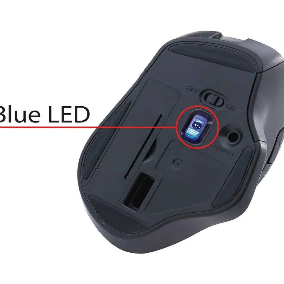 Verbatim Silent Ergonomic Wireless Blue LED Mouse - Graphite