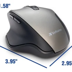 Verbatim Silent Ergonomic Wireless Blue LED Mouse - Graphite