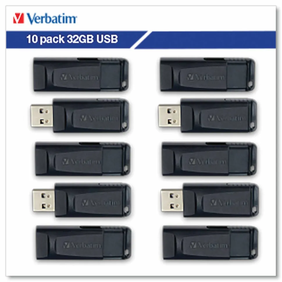 Verbatim Store 'n' Go USB Flash Drive Business Bulk, 32 GB, Black, 10/Pack