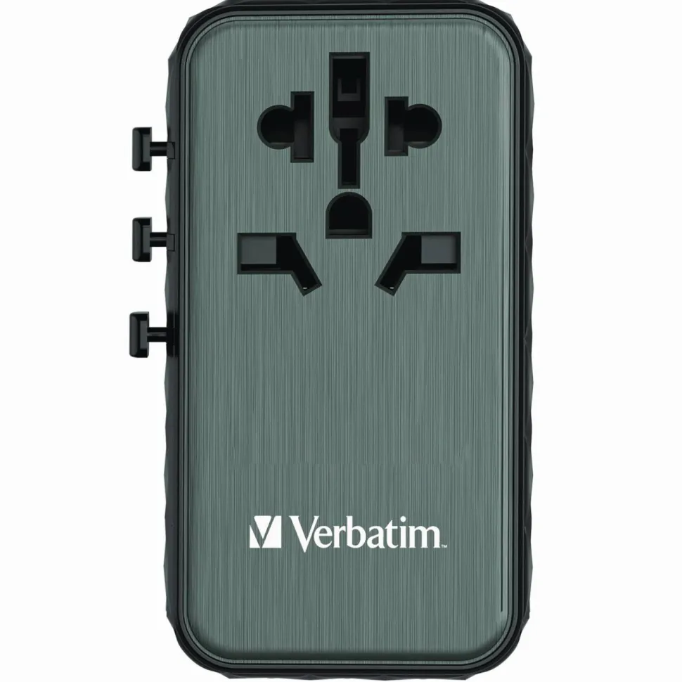 Verbatim UTA-06 Gan III Universal Travel Adapter, (2) USB-A/(2) USB-C/Quick Charge 4+