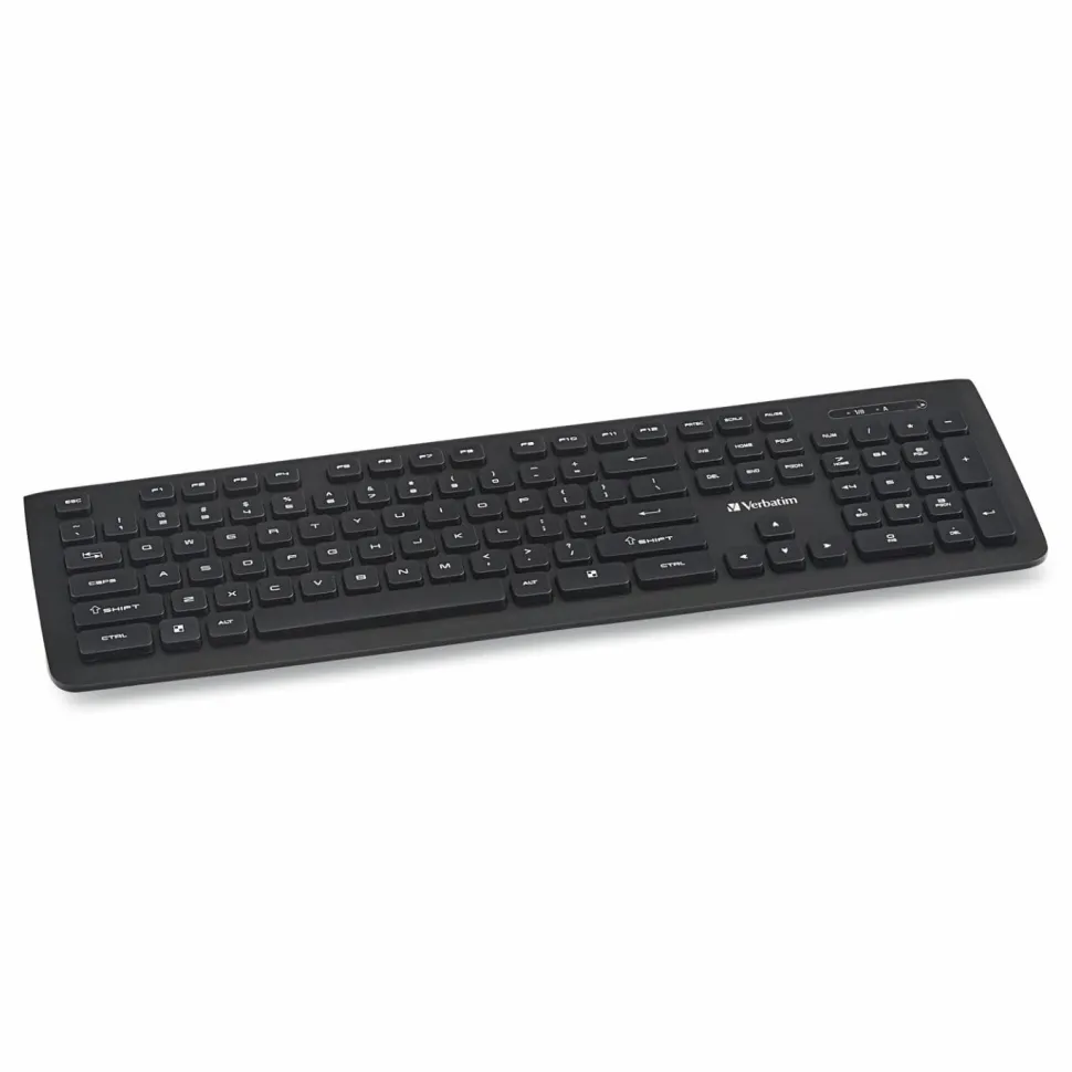 Verbatim Wireless Slim Keyboard, 103 Keys, Black