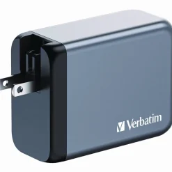 Verbatim 200 W 4-Port GaN Wall Charger, Black/Gray