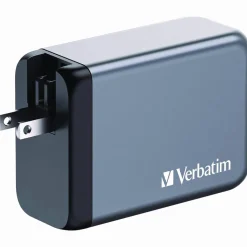 Verbatim 240 W 4-Port GaN Wall Charger, Black/Gray