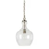 Verona 11" Wide Pendant with Glass Shade in Brass/Seeded