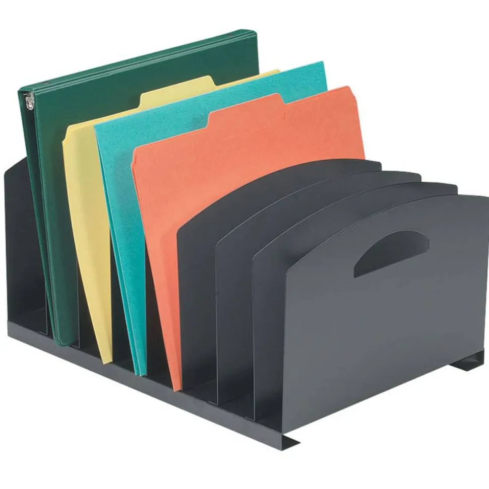 Vertical Sorter, 8-Compartment, Black