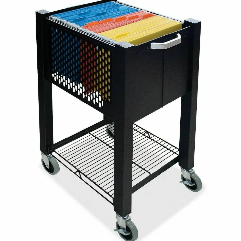 Vertiflex SmartWorx Sidekick Steel File Cart, 27 3/4"H x 15"W x 16 1/2"D, Black