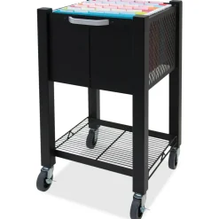 Vertiflex SmartWorx Sidekick Steel File Cart, 27 3/4"H x 15"W x 16 1/2"D, Black