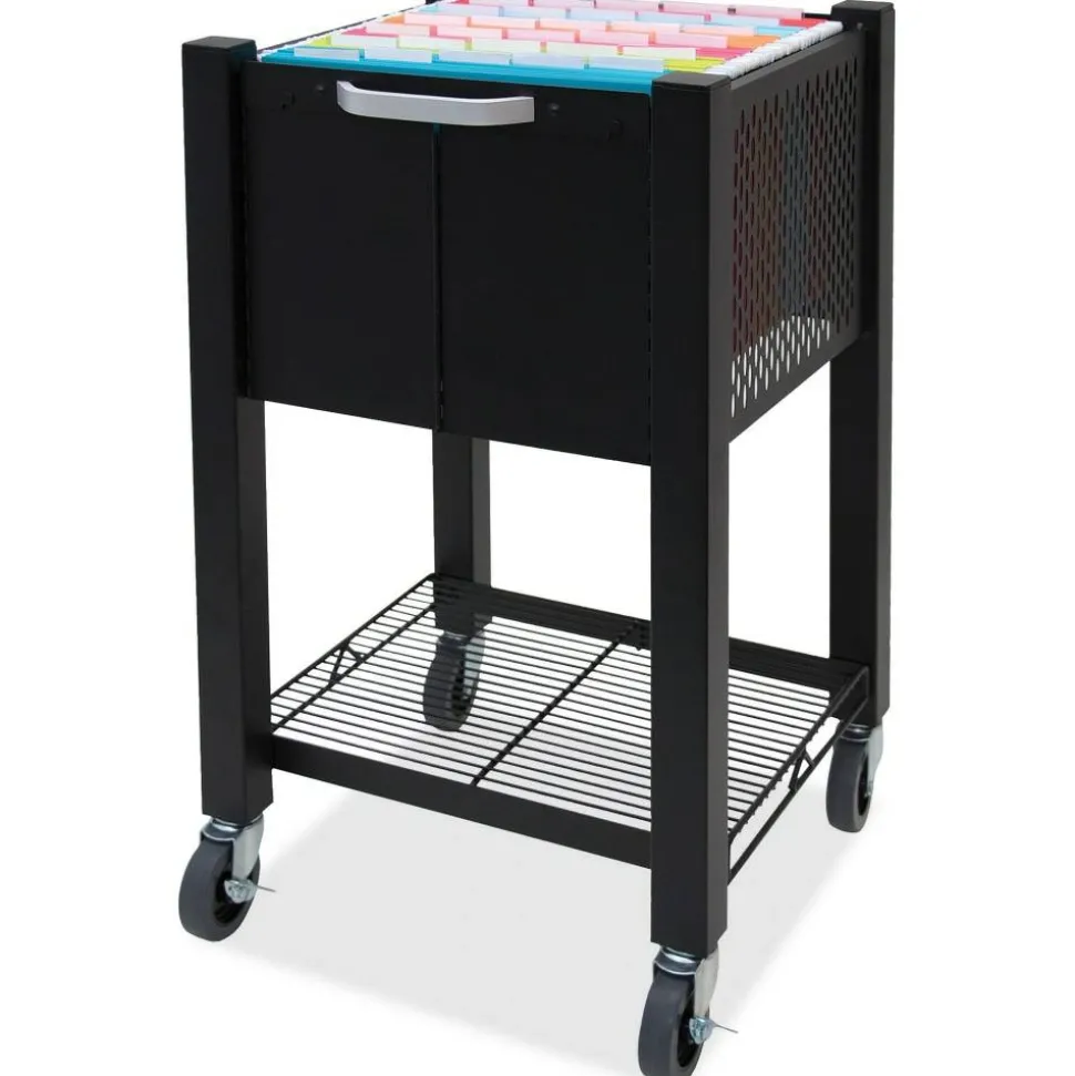 Vertiflex SmartWorx Sidekick Steel File Cart, 27 3/4"H x 15"W x 16 1/2"D, Black