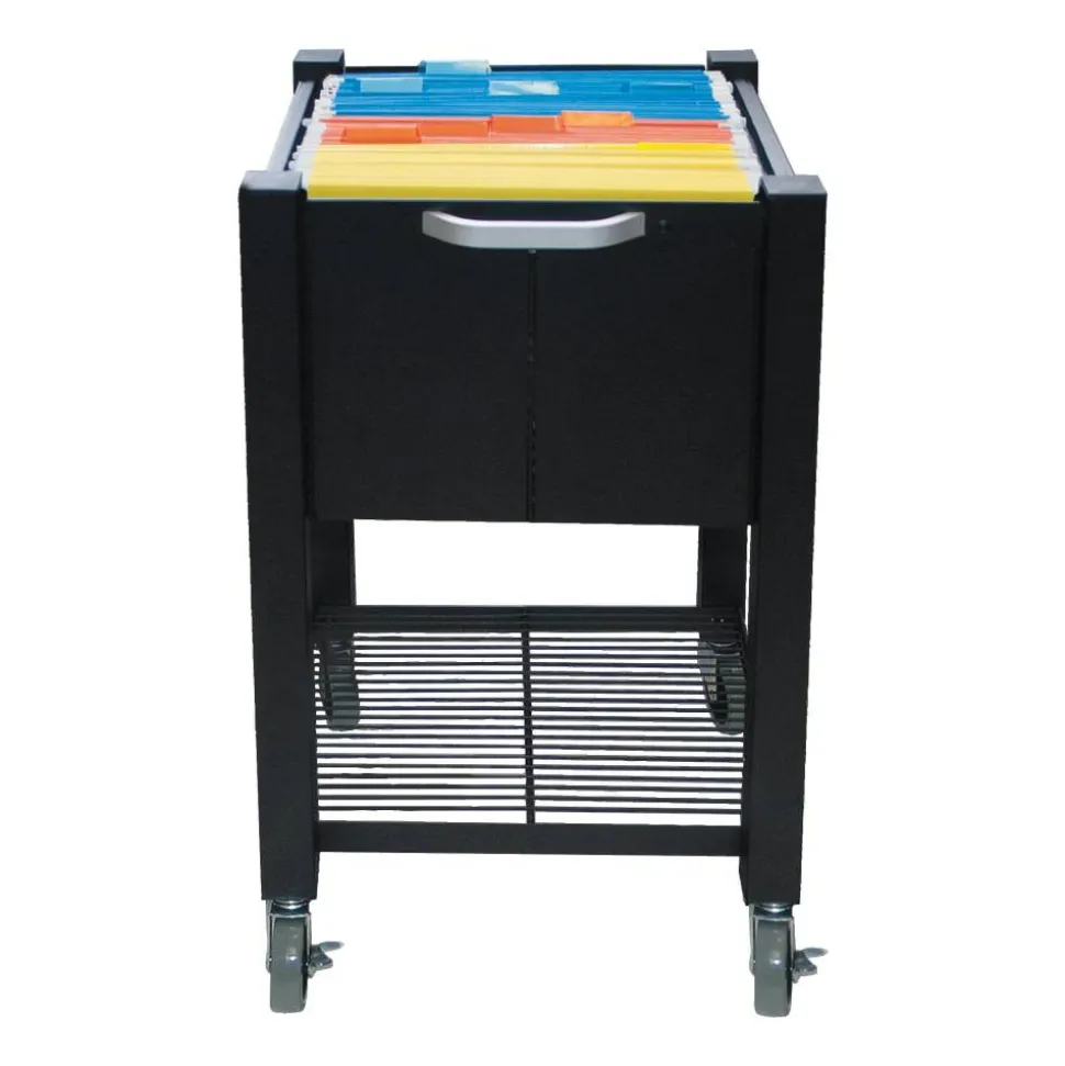 Vertiflex SmartWorx Sidekick Steel File Cart, 27 3/4"H x 15"W x 16 1/2"D, Black