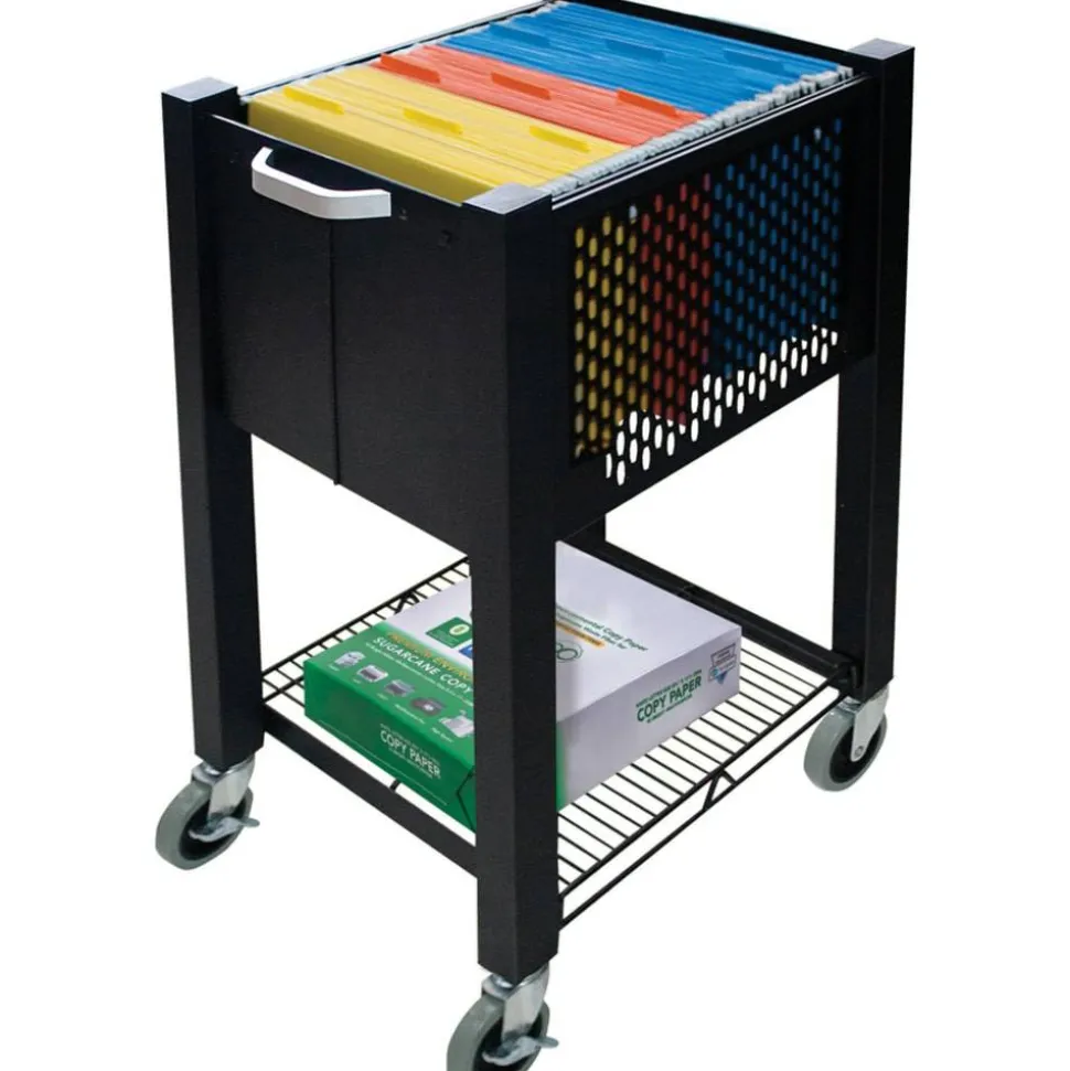 Vertiflex SmartWorx Sidekick Steel File Cart, 27 3/4"H x 15"W x 16 1/2"D, Black
