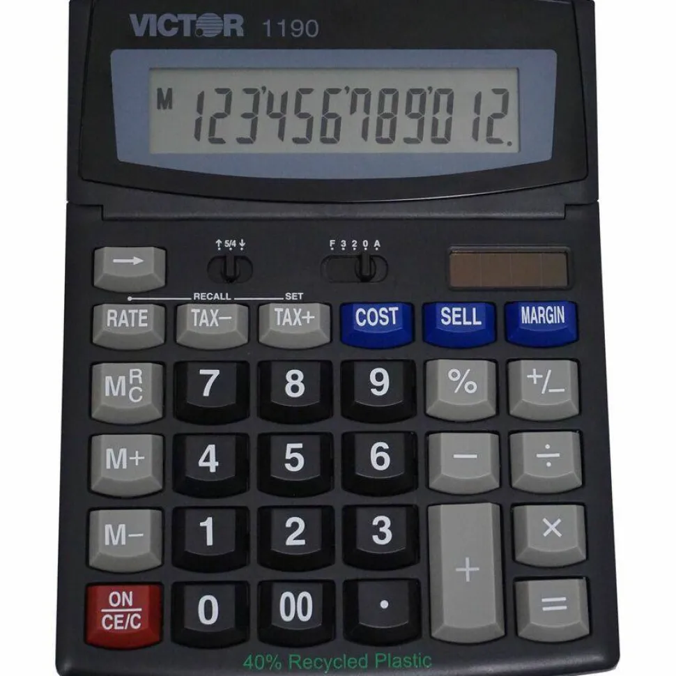 Victor 1190 Desktop Display Calculator, Black
