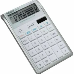 Victor 6400 12-Digit Desktop Calculator, White/Silver