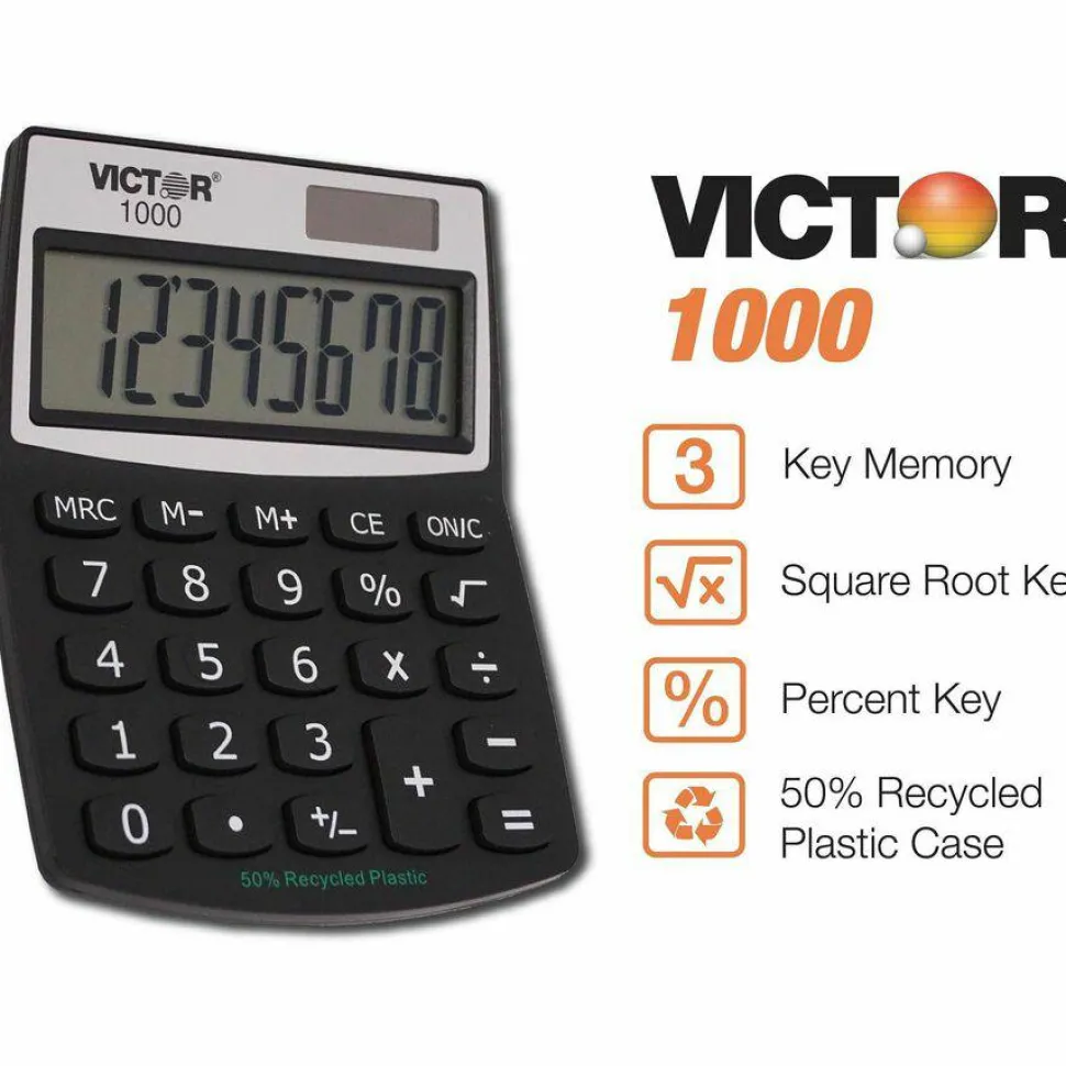 Victor 1000 8-Digit LCD Mini Desktop Calculator