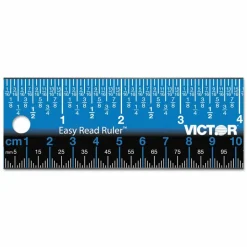 Victor Easy Read Stainless Steel Ruler, Standard/Metric, 18