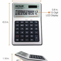 Victor TUFFCALC Desktop Calculator, White