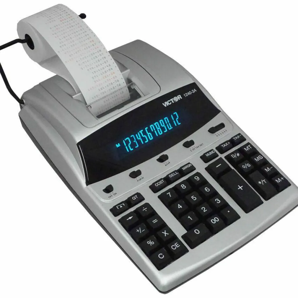 Victor 1240-3A 12-Digit Heavy-Duty Commercial Printing Calculator With Antimicrobial Protection