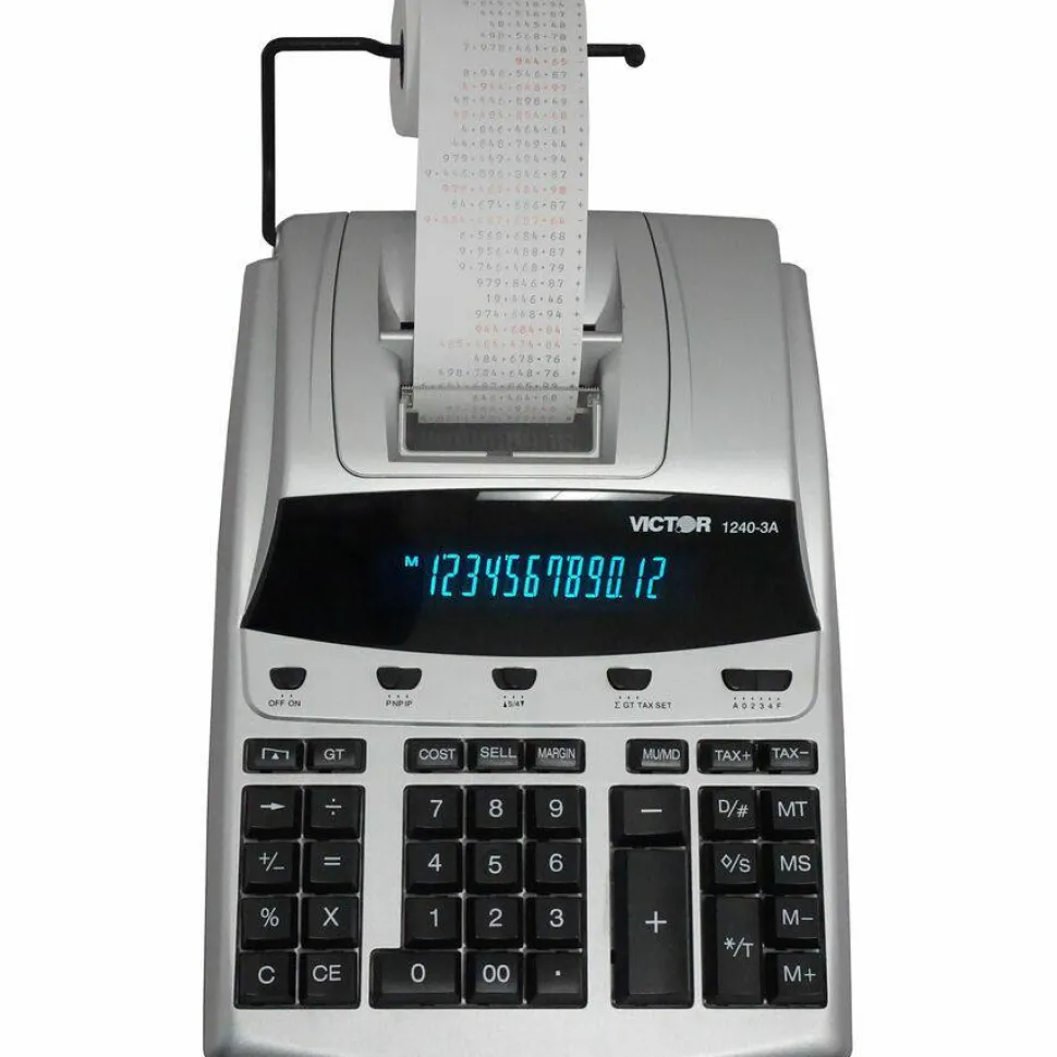 Victor 1240-3A 12-Digit Heavy-Duty Commercial Printing Calculator With Antimicrobial Protection