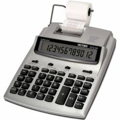 Victor 1212-3A Printing Calculator With Antimicrobial Protection, Blue/Red Print, 2.7 Lines/Sec