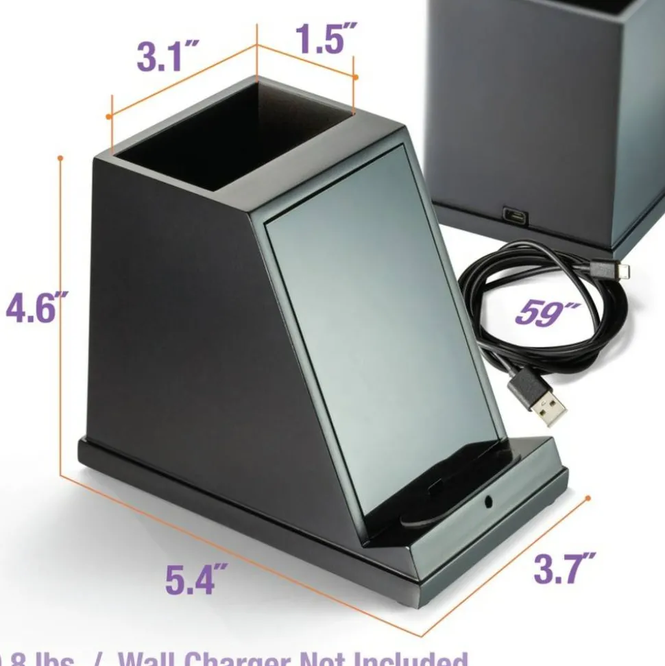 Victor CS100 Wireless Phone Charger with Pencil Cup - Input connectors: USB - 1 Each