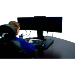 Victor High Rise Dual Monitor Standing Desk Workstation, 28" x 23" x 10.5" to 15.5", Black