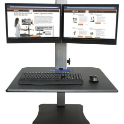 Victor High Rise Dual Monitor Standing Desk Workstation, 28