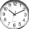 Victory Light Silent Chrome Wall Clock - Chrome, White Case - Wood