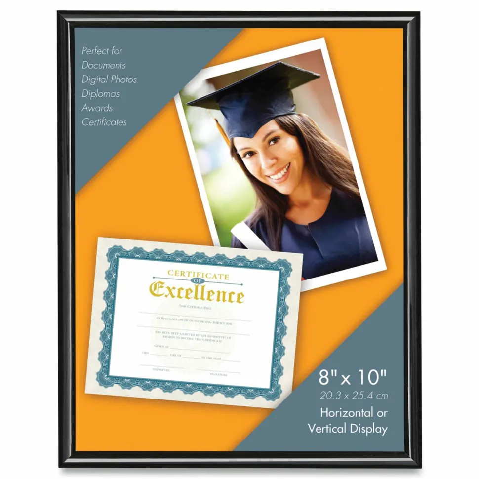 Victory Light U-Channel Document Frame, 8 x 10, Black