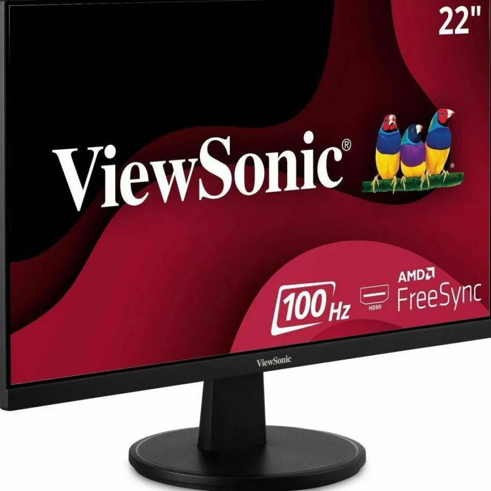 ViewSonic VA2247-MH 22 Inch 1080p Monitor, 100Hz Refresh Rate with FreeSync for Smooth Workflows, Ultra-Thin Bezels, HDMI, and VGA Inputs