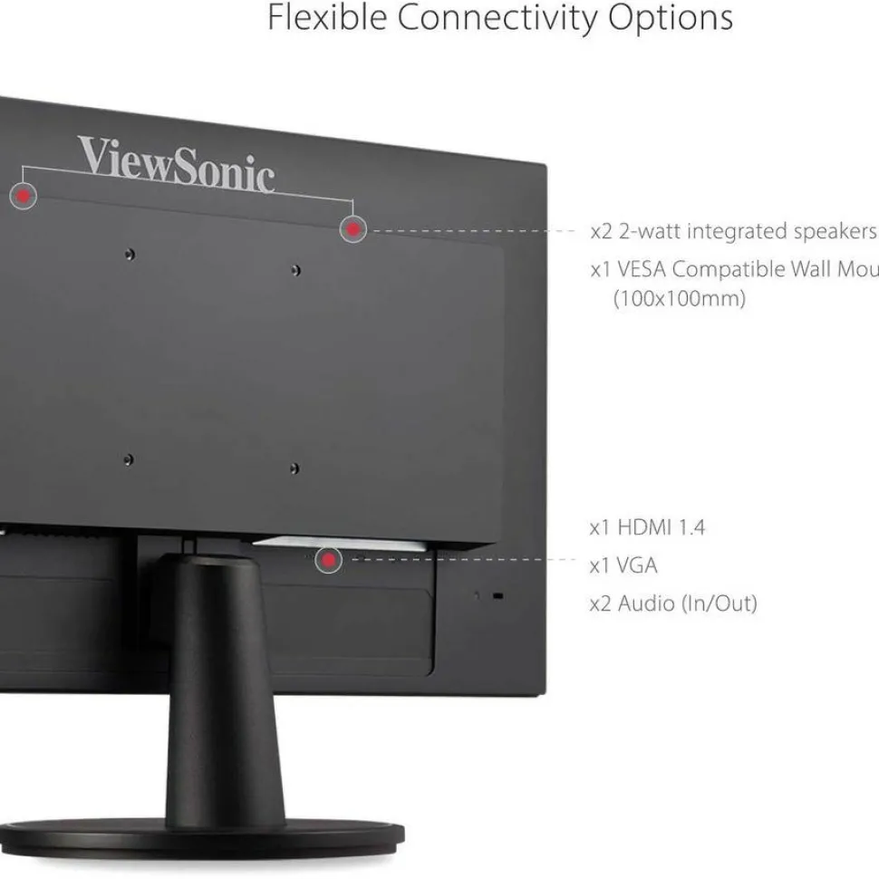 ViewSonic VA2247-MH 22 Inch 1080p Monitor, 100Hz Refresh Rate with FreeSync for Smooth Workflows, Ultra-Thin Bezels, HDMI, and VGA Inputs