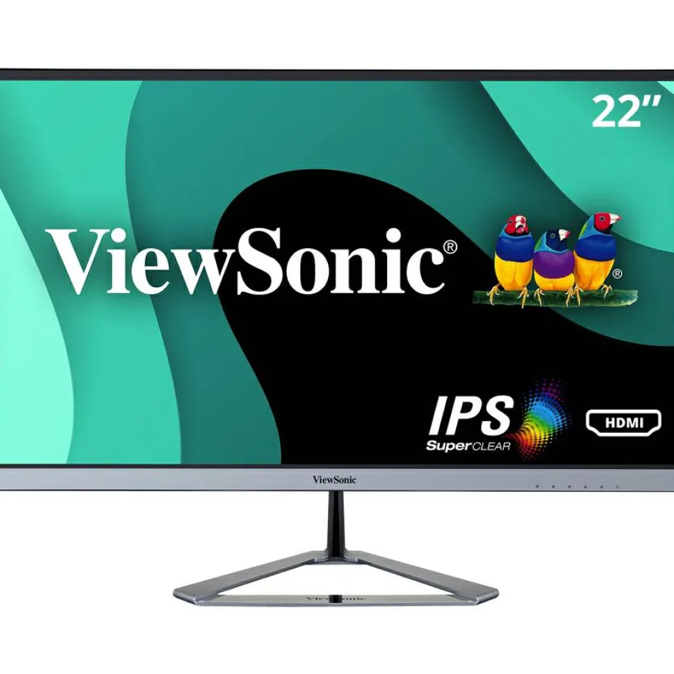 ViewSonic VX2276-SMHD 22 Inch 1080p Monitor, IPS Display with Ultra-Thin Bezels and Eye Care Technology for Home and Office Entertainment, DisplayPort for Daisy Chain, HDMI, and VGA Inputs