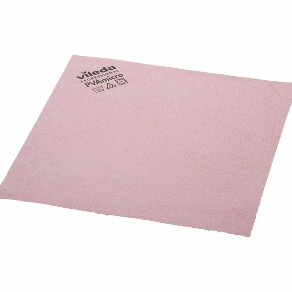 Vileda Professional PVAmicro - Cleaning cloth - knitted microfiber - red - pack of 5