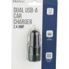 Vivitar Dual USB-A Car Charger, Black, NIL6001-BLK-STK-24