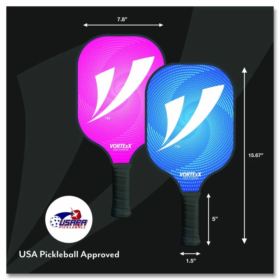 VORTExX Pickleball Set, Pink/Blue, 15.75" x 7.75" x 2.9"