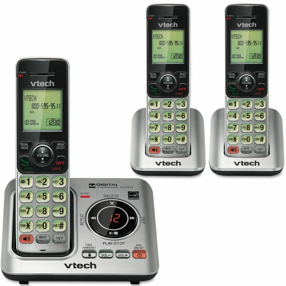 Vtech CS6629-3 Cordless Digital Answering System, Base and 2 Additional Handsets