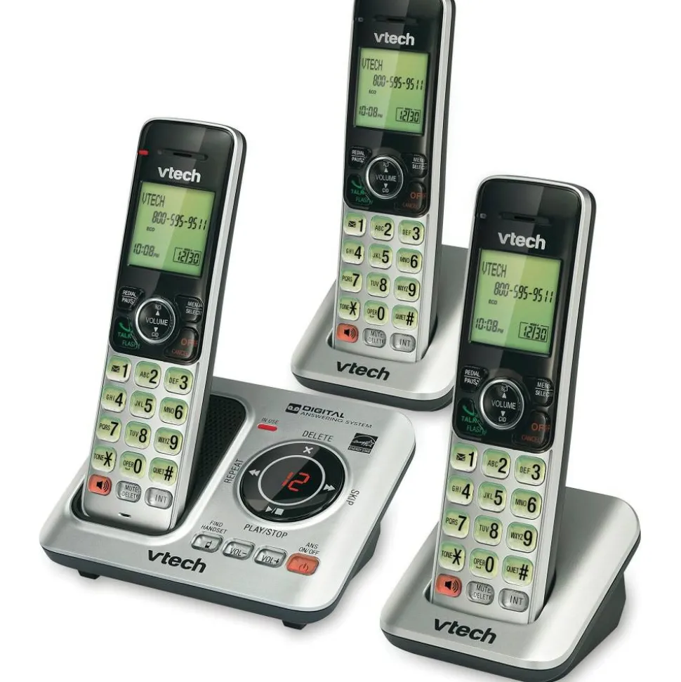Vtech CS6629-3 Cordless Digital Answering System, Base and 2 Additional Handsets
