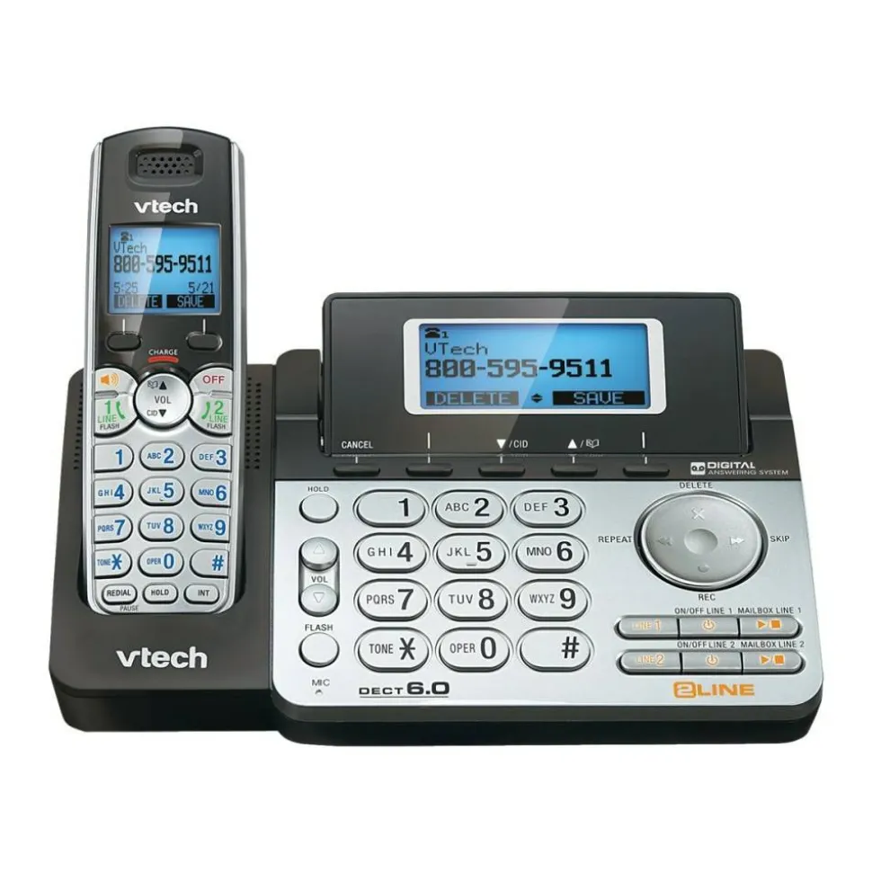 Vtech DS6151 2-Line DECT 6.0 Cordless Speakerphone with Digital Answering System and Caller ID