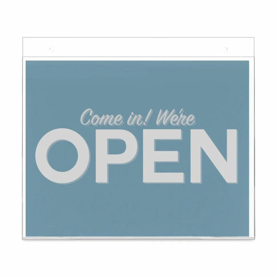 Wall Sign Holder, Horizontal, 8-1/2"H x 11"W, Clear