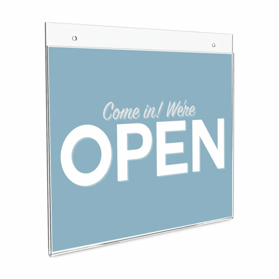Wall Sign Holder, Horizontal, 8-1/2"H x 11"W, Clear