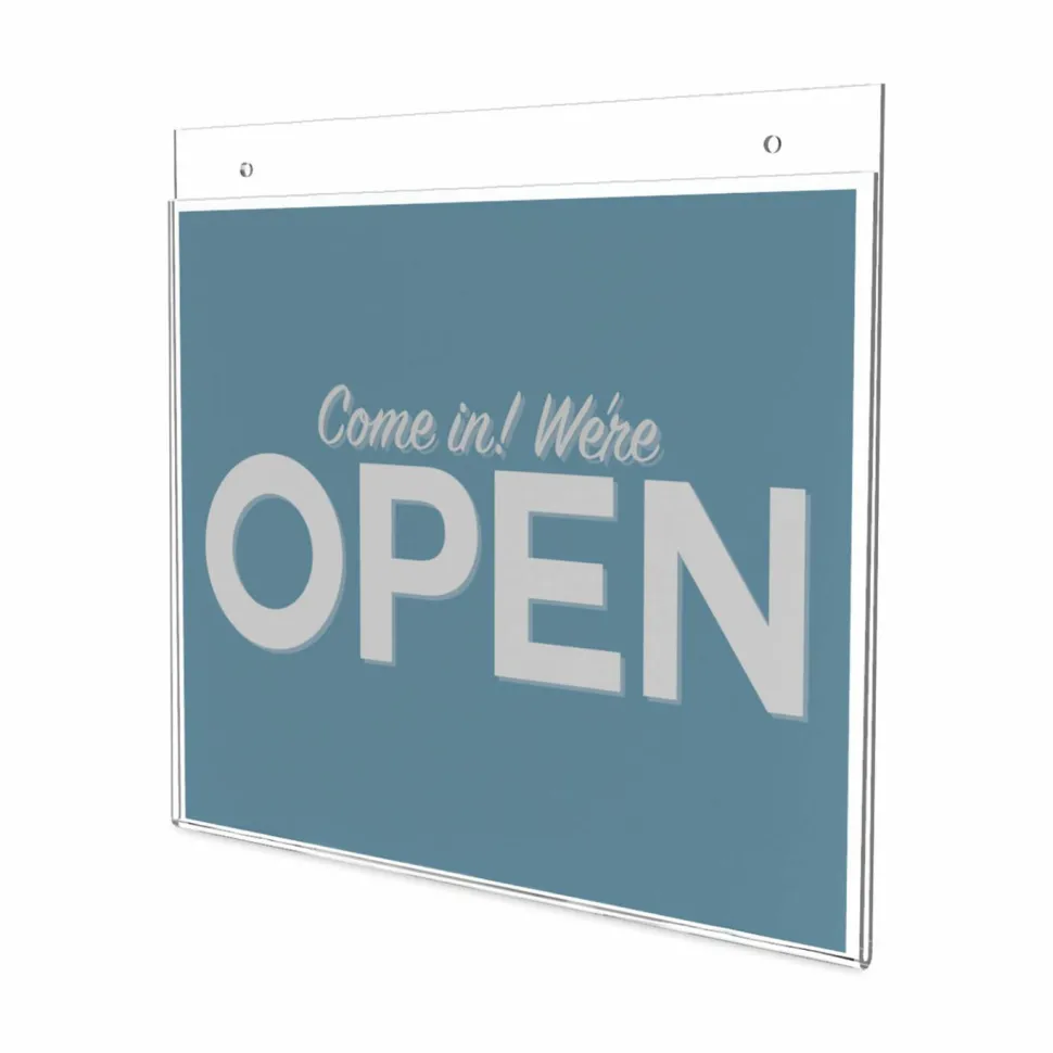 Wall Sign Holder, Horizontal, 8-1/2"H x 11"W, Clear