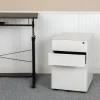 Warner Modern 3-Drawer Mobile Locking Filing Cabinet with Anti-Tilt Mechanism and Hanging Drawer for Legal & Letter Files, White