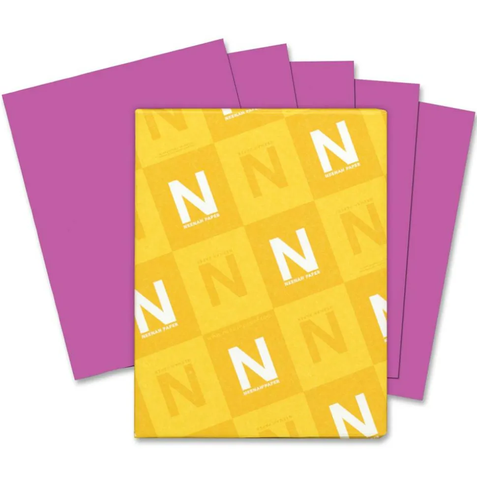 Wausau Astrobrights Multi-Use Card Stock, Planetary Purple, Letter (8.5" x 11"), 65 Lb, 30% Recycled, Pack Of 250