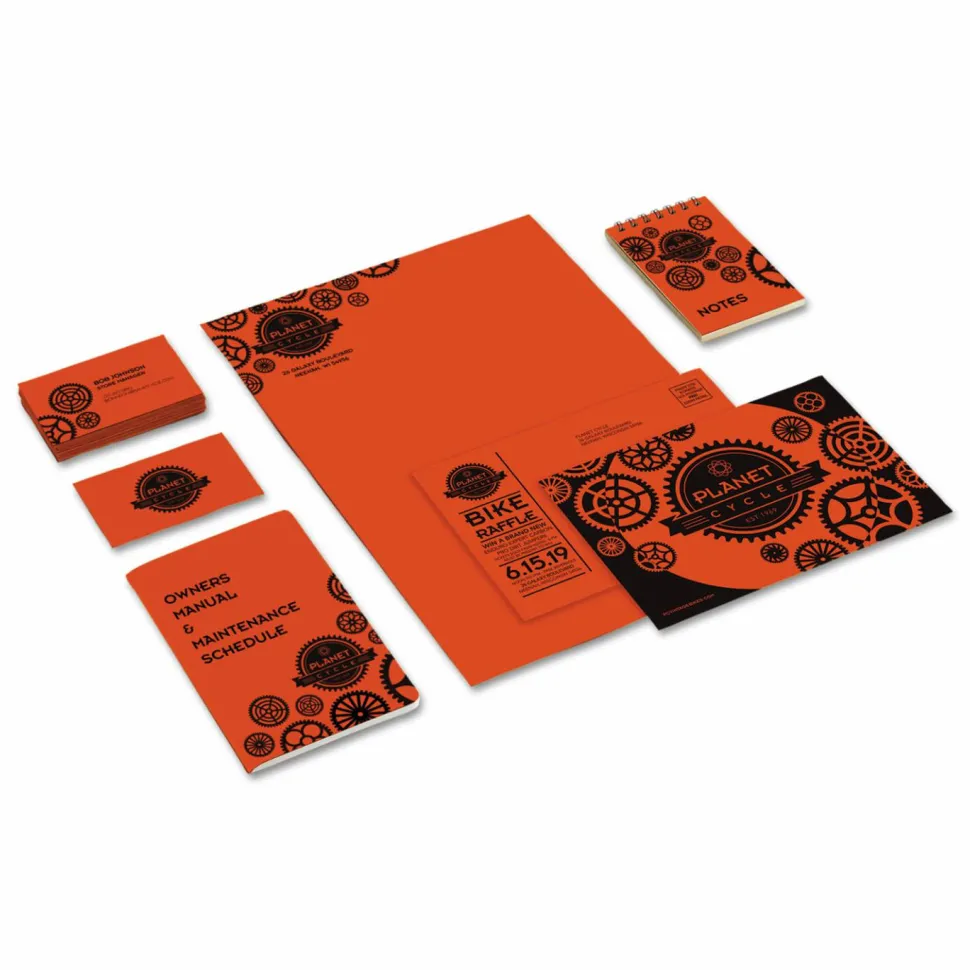 Wausau Astrobrights Multi-Use Card Stock, Orbit Orange, Letter (8.5" x 11"), 65 Lb, Pack Of 250