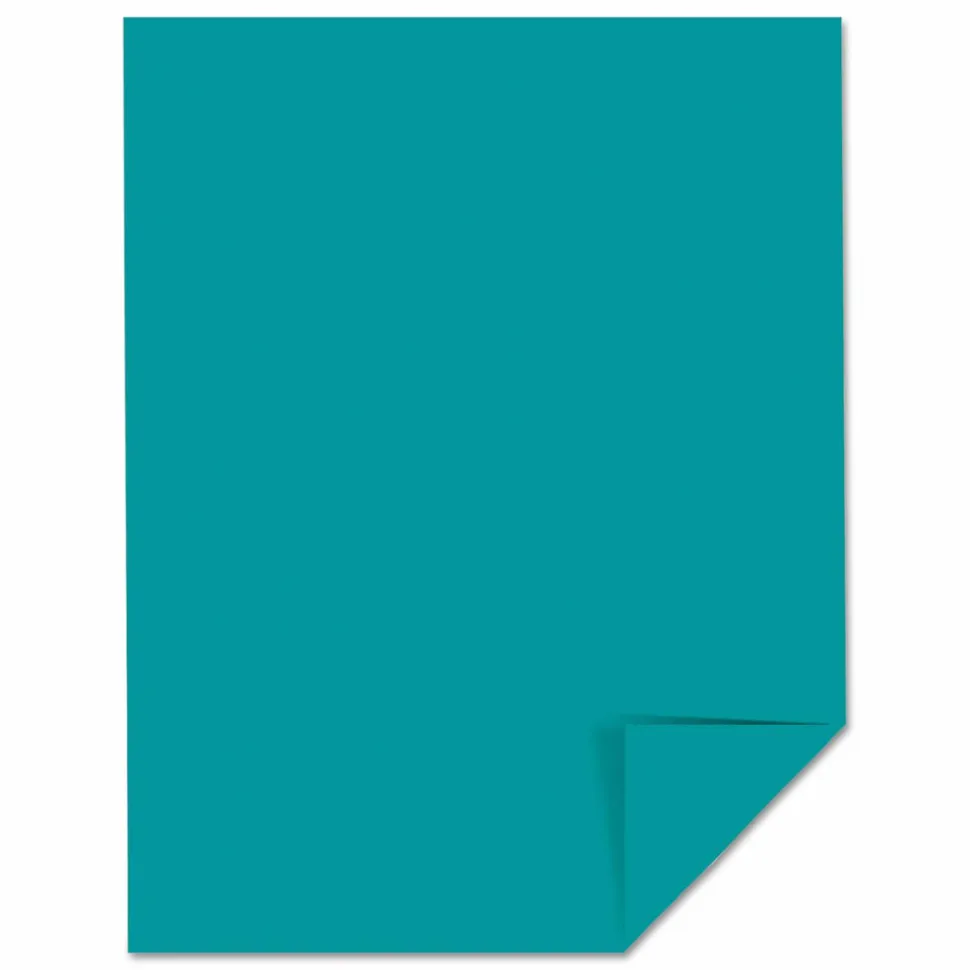 Wausau Astrobrights Multi-Use Card Stock, Terrestrial Teal, Letter (8.5" x 11"), 65 Lb, Pack Of 250