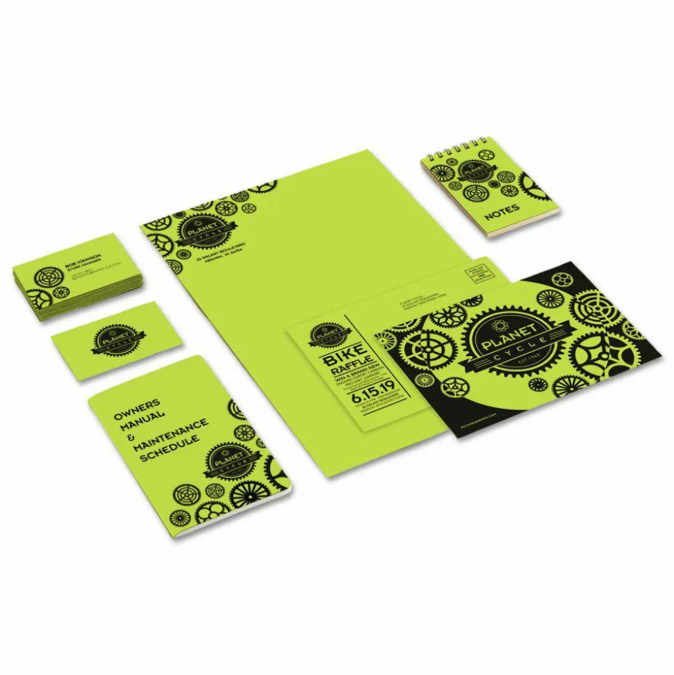 Wausau Astrobrights Multi-Use Card Stock, Green, Letter (8.5" x 11"), 65 Lb, Pack Of 250