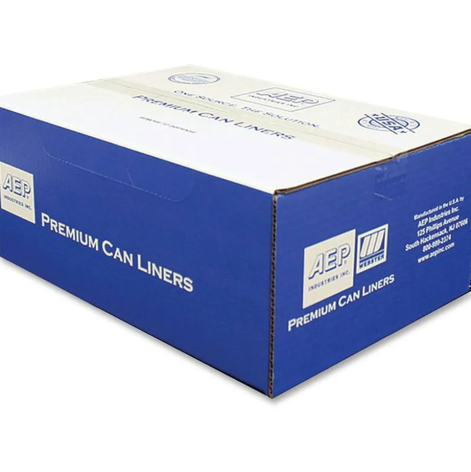 Webster 0.55 mil Trash Bags, 56 gal, 43"H x 43"W, Natural, 200 Bags