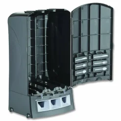 WeGo Trio Utensil Dispenser, Holds 100 Forks/100 Knives/100 Spoons, 13.39 x 15.75 x 23.62, Black