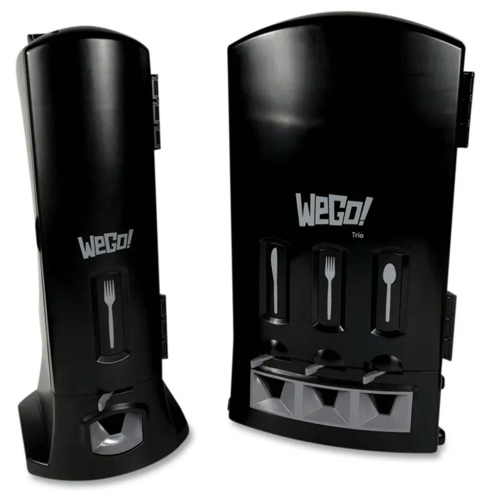WeGo Dispenser, 10-1/4” x 12-1/2” x 23-3/4”, Forks, Black