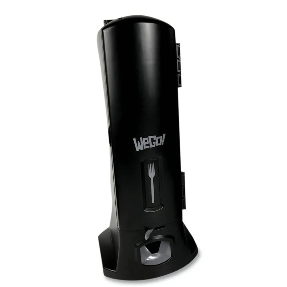 WeGo Dispenser, 10-1/4” x 12-1/2” x 23-3/4”, Forks, Black
